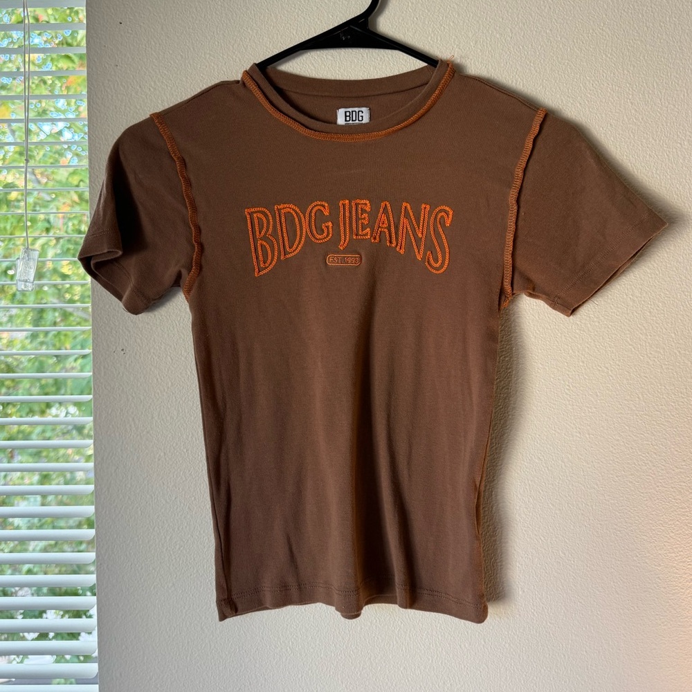 BDG Brown Top with Orange Details